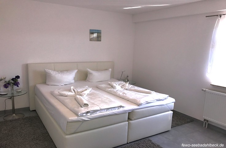 Schlafzimmer der Ferienwohnung auf Usedom